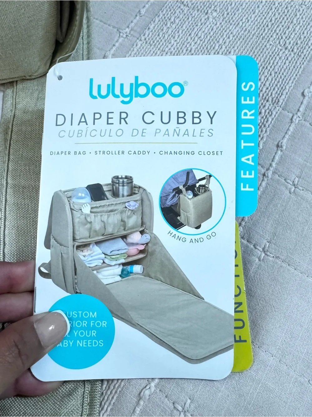 Lulyboo Diaper Cubby Organizer in Light Taupe